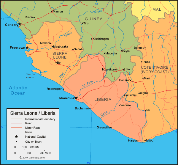 MAP OF LIBERIA
