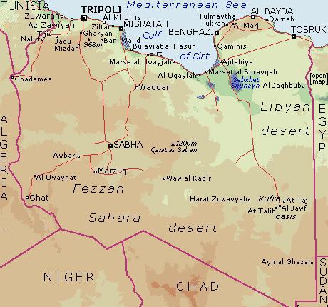 libya desert map