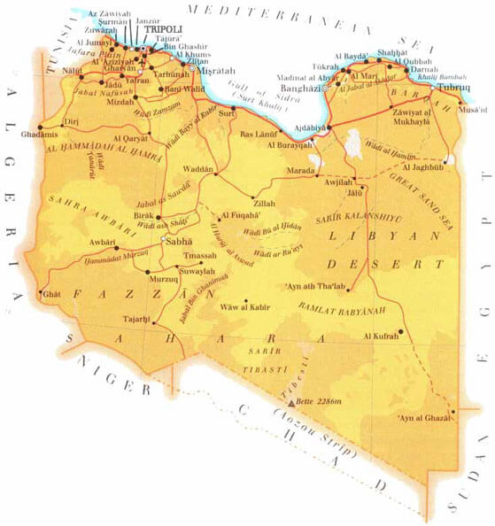 libya geographic map