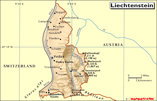 liechtenstein relief map