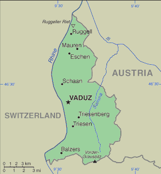 map of Liechtenstein