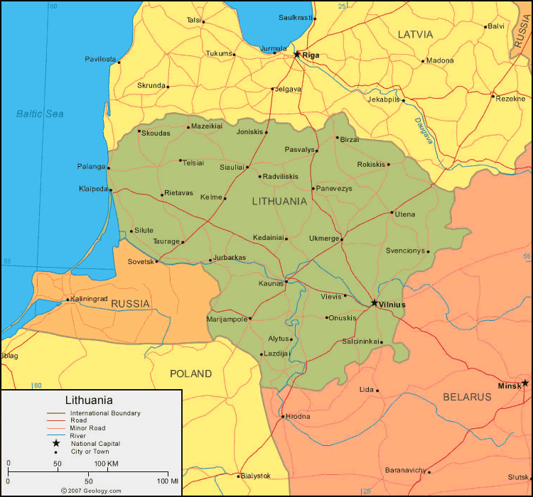 Lithuania alytus map