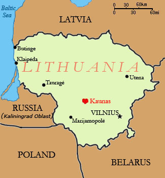 Kaunas lithuania map