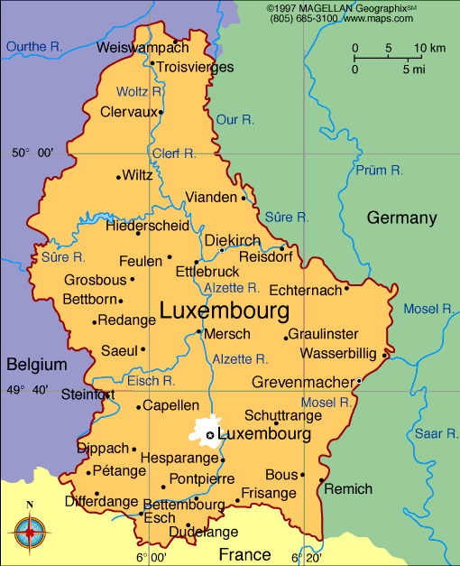 MAP OF LUXEMBOURG