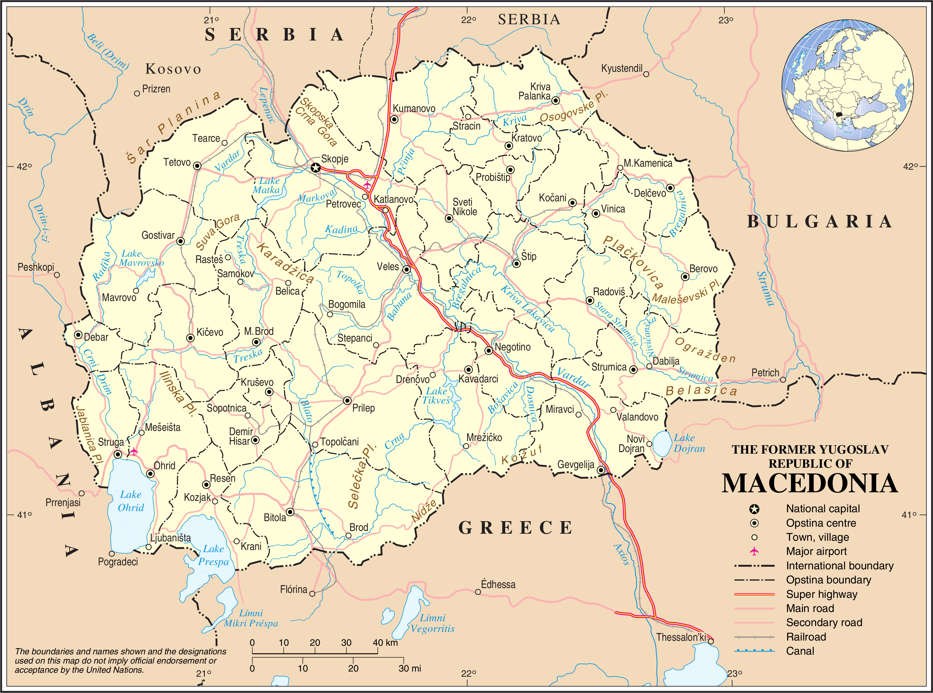 macedonia tourist map