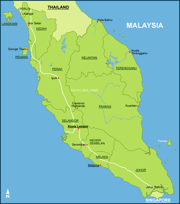 malaysia state map
