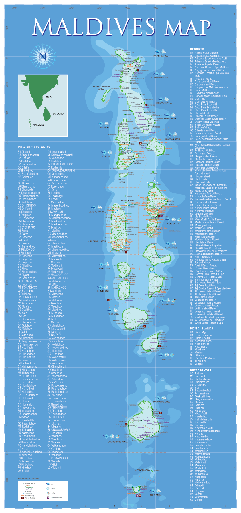 Maldives Map Political