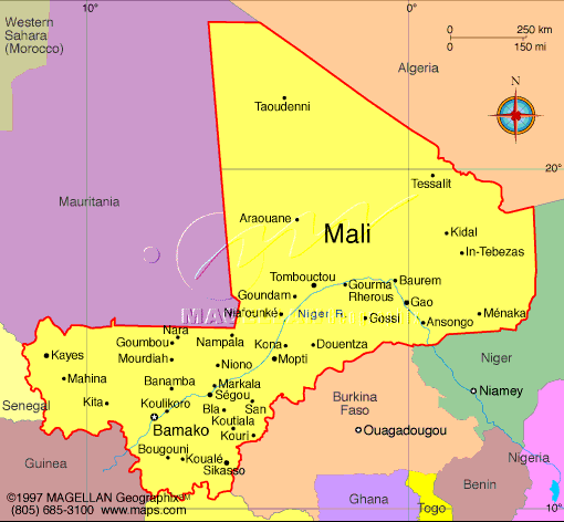 political map of mali