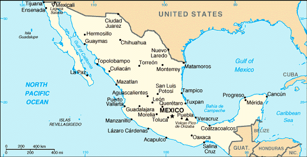 maps of mexico