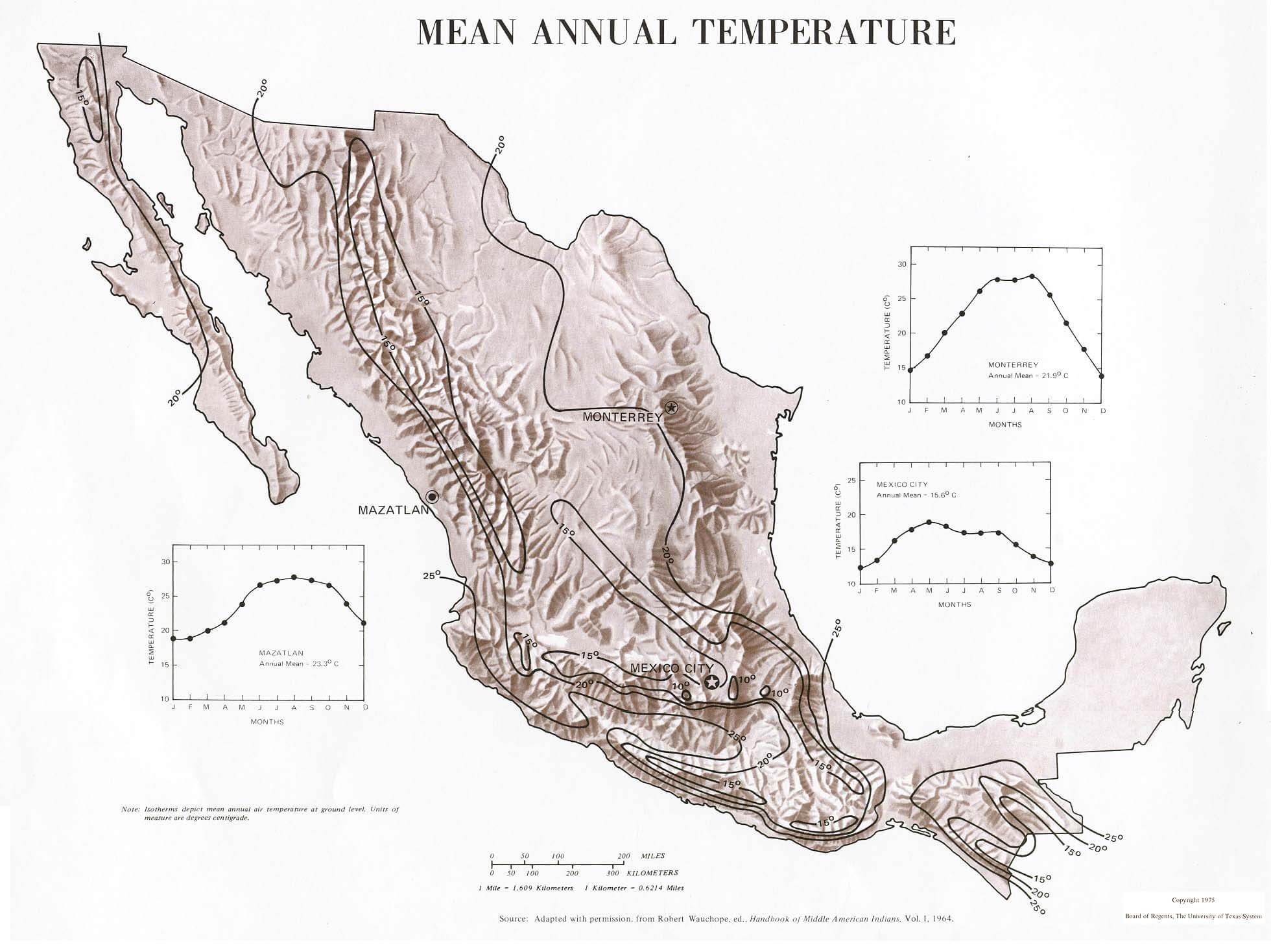mexico temperature map