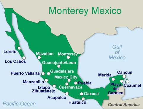 mexico monterrey map