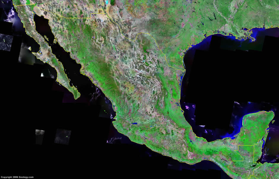 satellite image of mexico