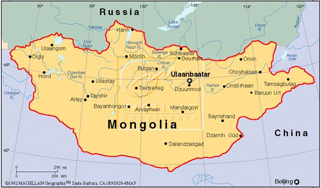 mongolia politic map