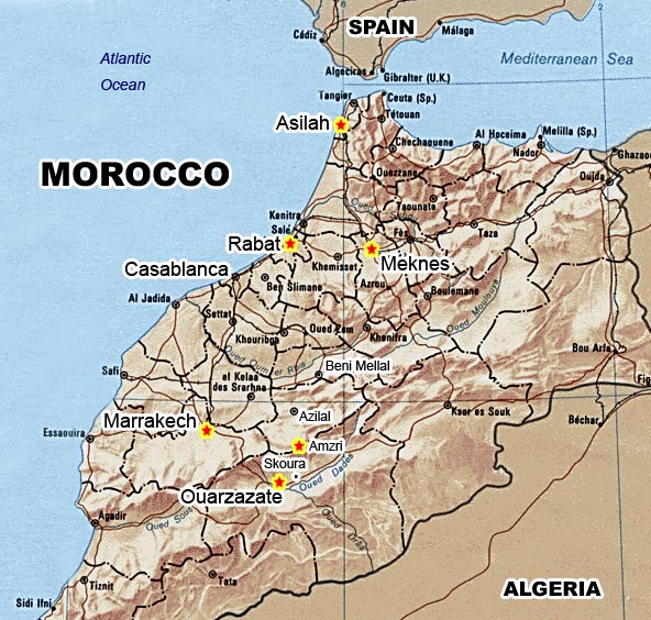 morocco physical map