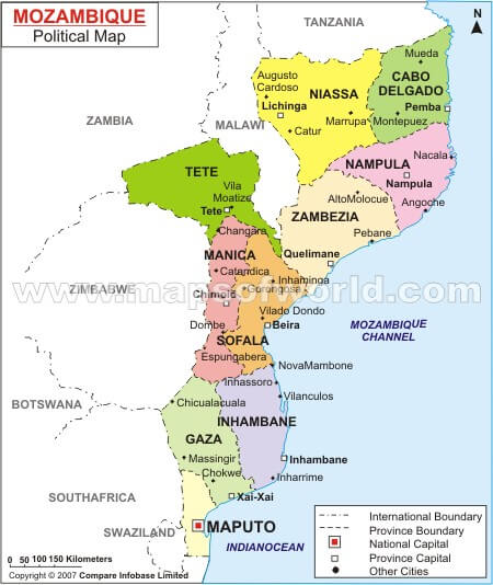 mozambique political map