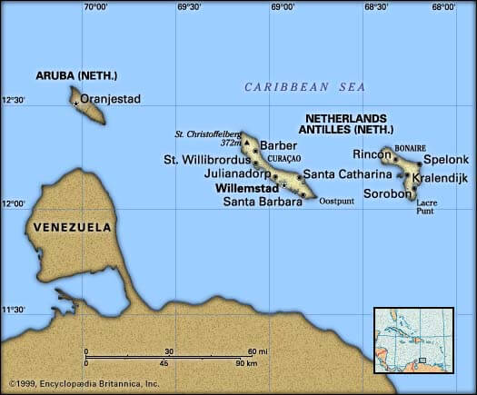Netherlands Antilles Map - Netherlands Antilles