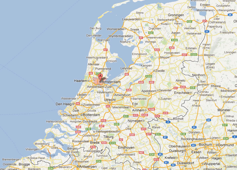 map of Amsterdam Netherlands
