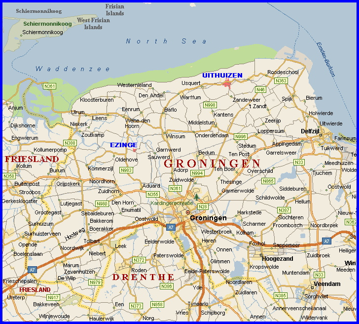 Groningen area map
