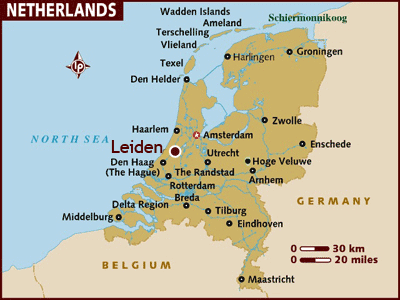 Leiden netherlands map