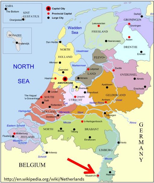 Maastricht map netherlands
