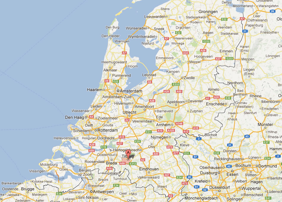 map of Tilburg Netherlands