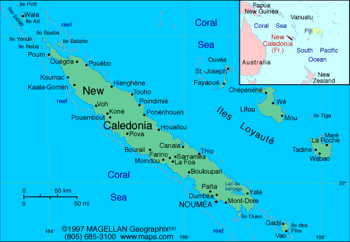 New Caledonia Map And Satellite Images New Caledonia Map