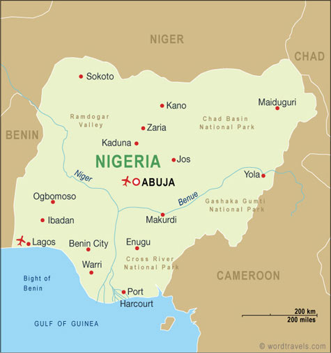 lagos map nigeria