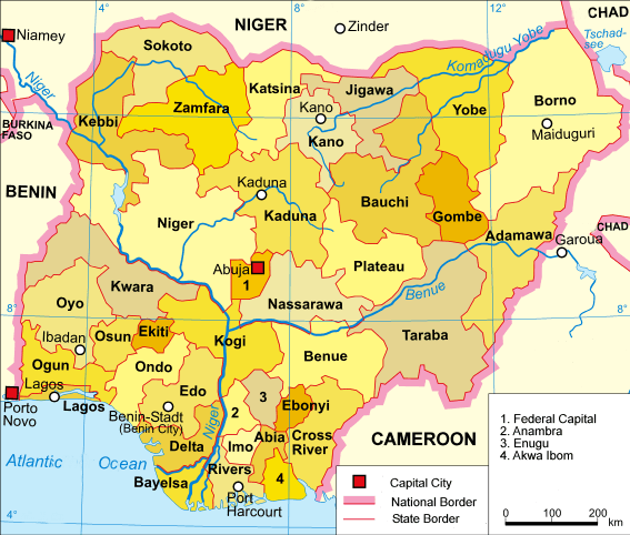 nigeria political map