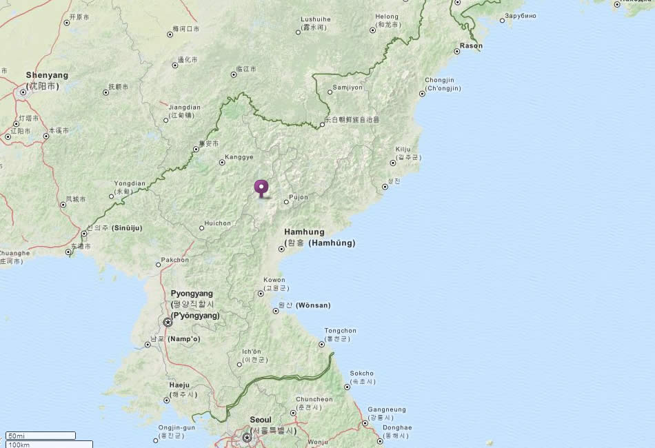 map north korea