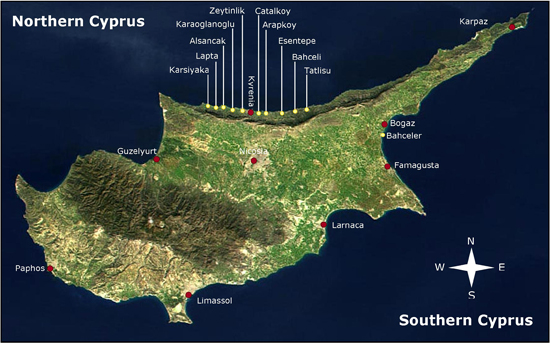 north cyprus physical map