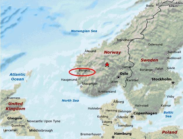 Bergen Map and Bergen Satellite Image