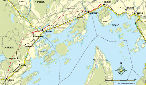 map of Drammen