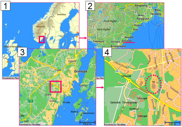 map of Grimstad