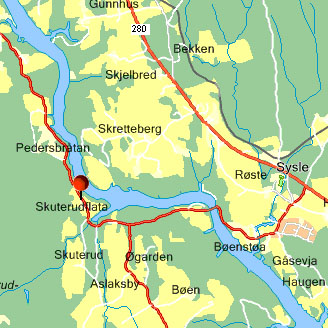 map of Honefoss