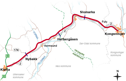 Kongsvinger road map