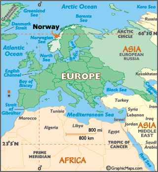 norway map europe