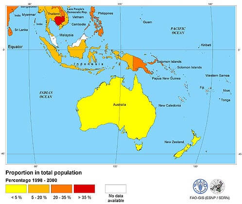 oceania population map