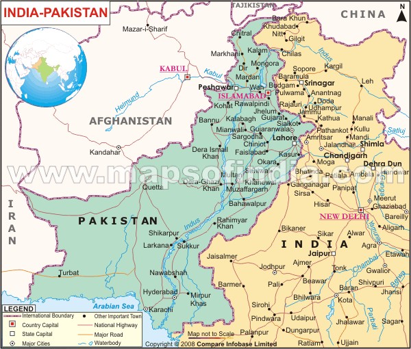 pakistan map india afghanistan