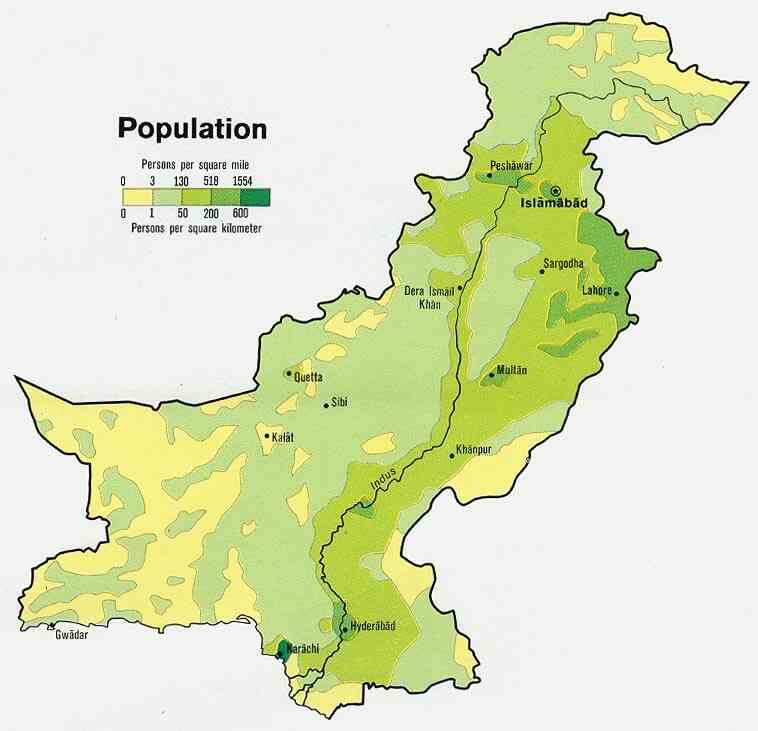 pakistan population map