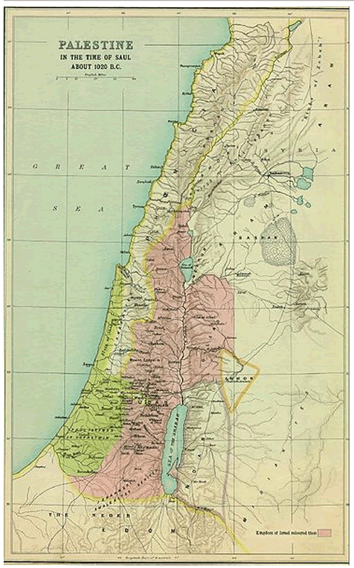 palestine map 1020 bc