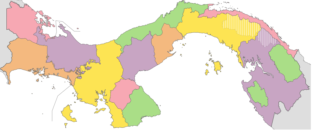 administrative divisions map of panama