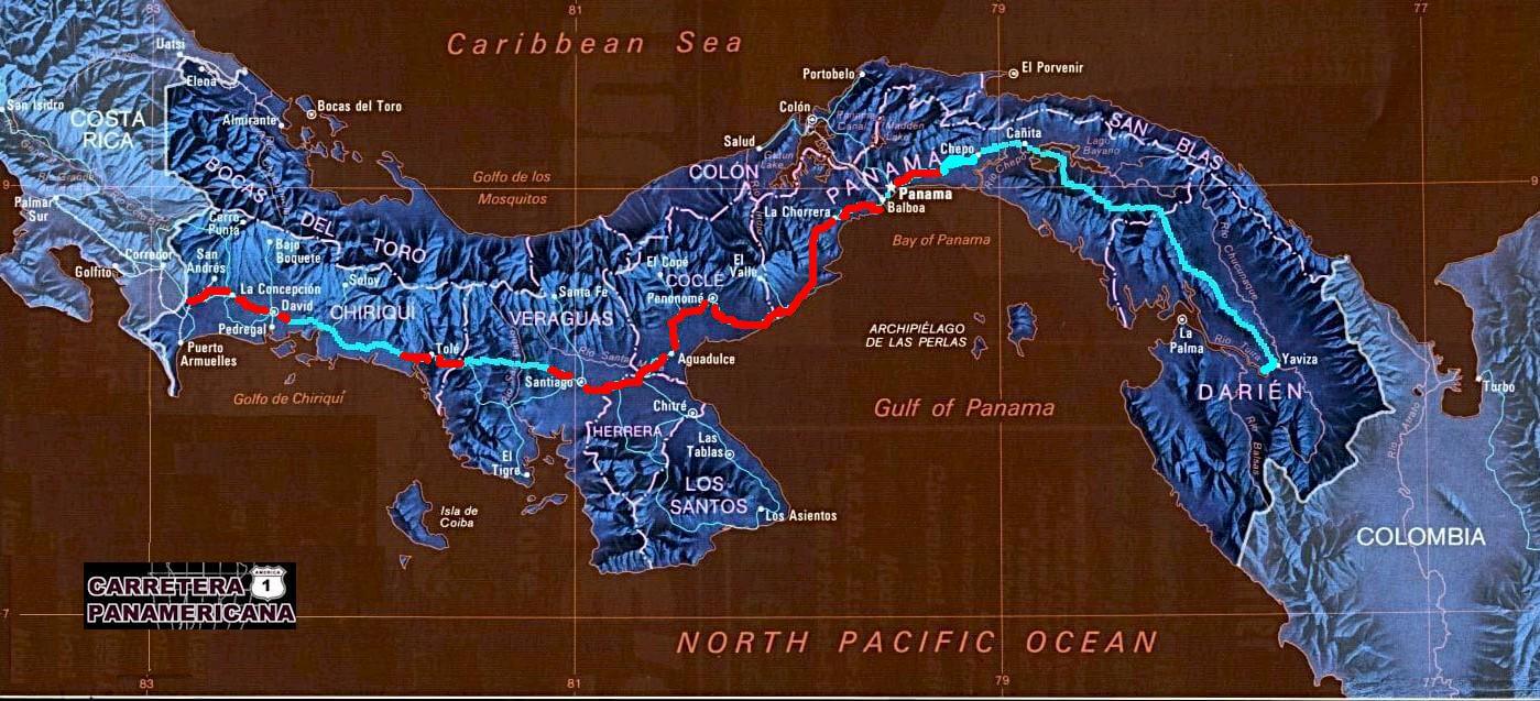 Panamanian Pan American Highway Map