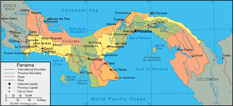 political panama map