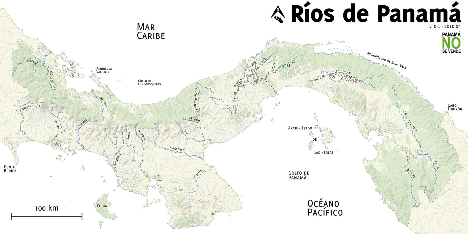 Rivers Map of Panama 2010