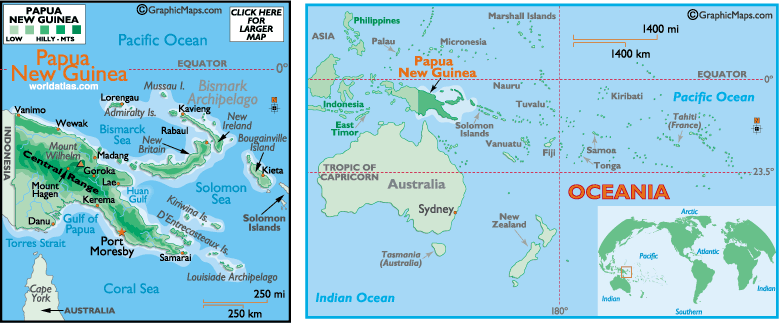 MAP OF PAPUA NEW GUINEA