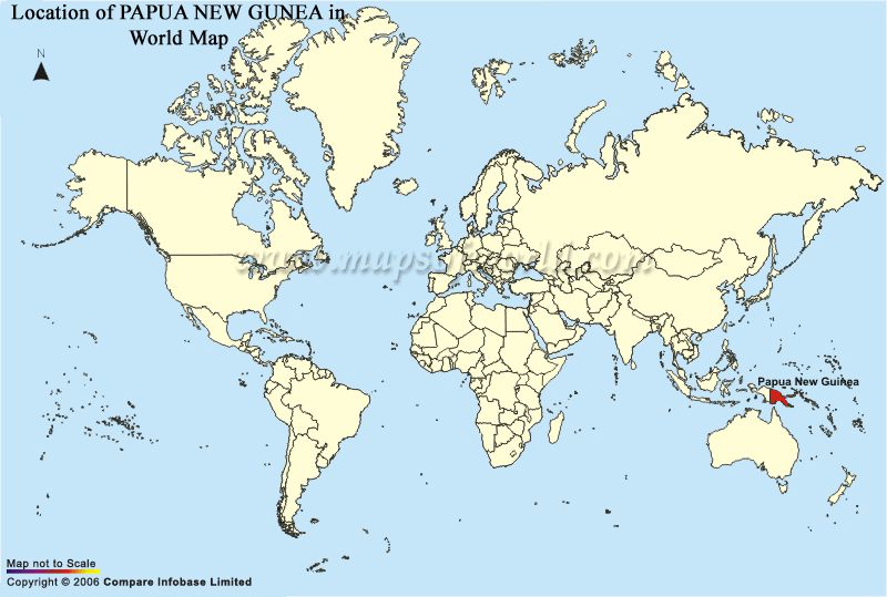 papua new guinea map world