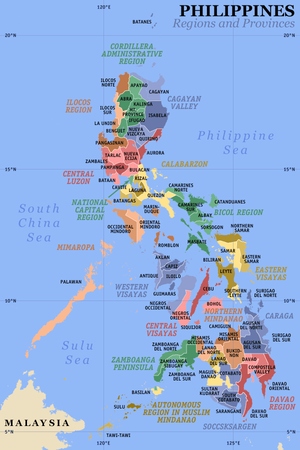 philippines regions provinces map