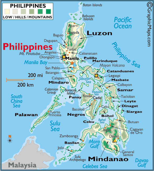philippines relief map