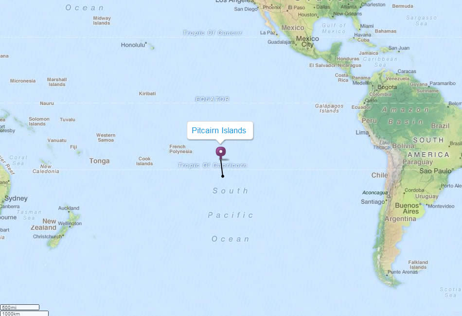 map of pitcairn islands