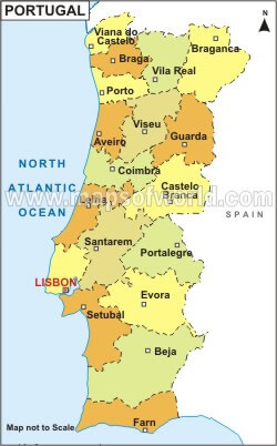 Portugal Map of Regions and Provinces 